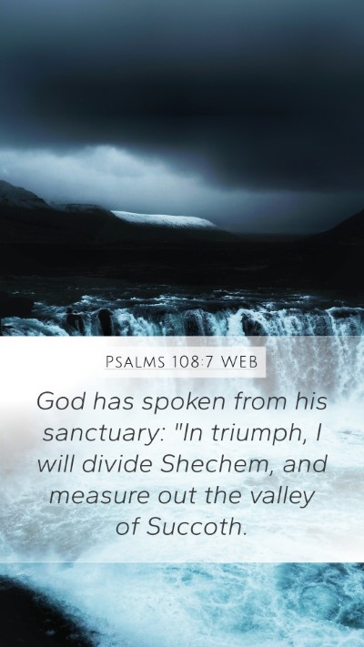 Psalms 108:7 WEB Mobile Phone Wallpaper - God has spoken from his sanctuary: 