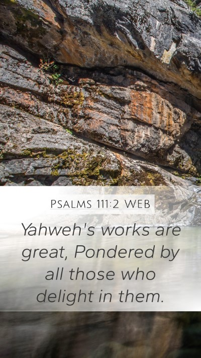 Psalms 111:2 WEB Bible Verse Image