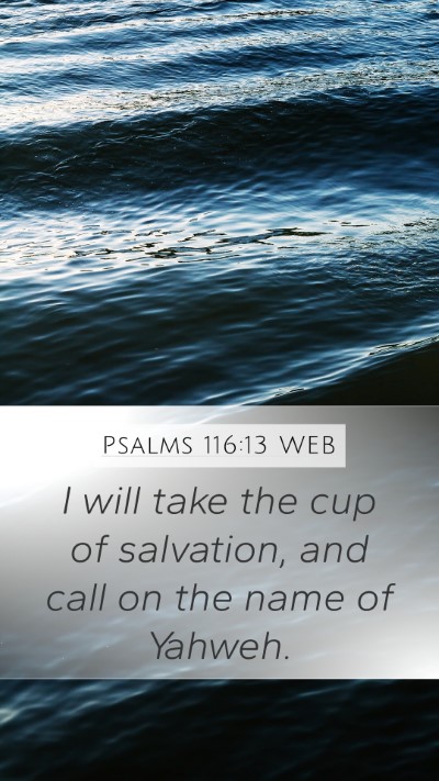 Psalms 116:13 WEB Bible Verse Image