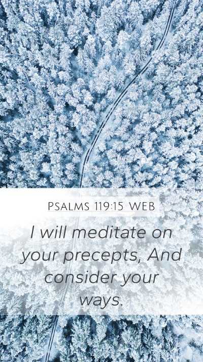 Psalms 119:15 WEB Bible Verse Image