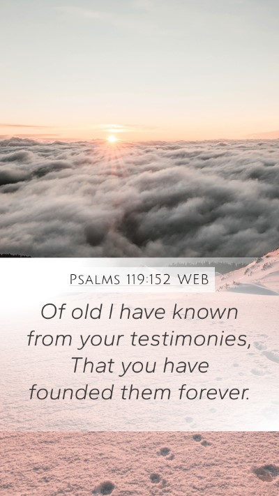 Psalms 119:152 WEB Bible Verse Image