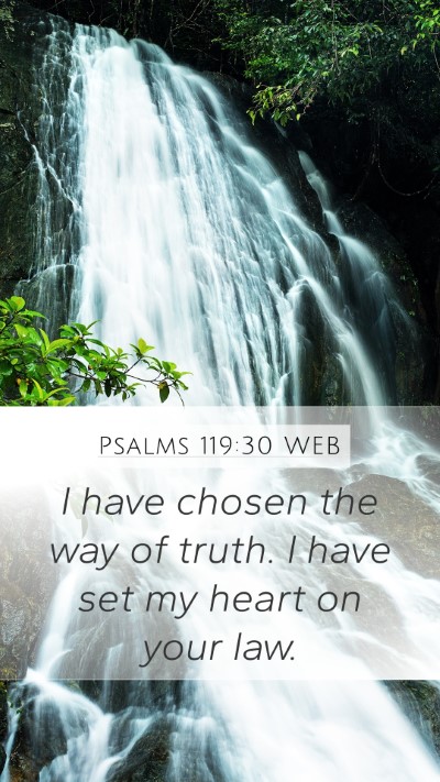 Psalms 119:30 WEB Bible Verse Image