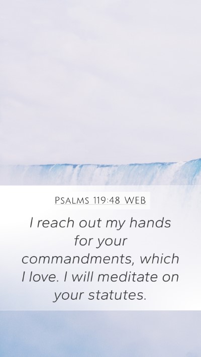 Psalms 119:48 WEB Bible Verse Image