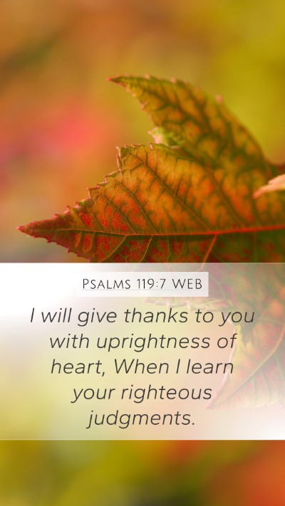 Psalms 119:7 WEB Bible Verse Image
