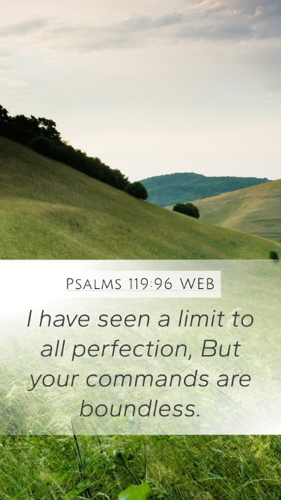 Psalms 119:96 WEB Bible Verse Image