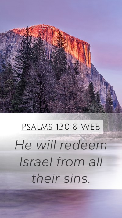 Psalms 130:8 WEB Bible Verse Image