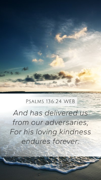 Psalms 136:24 WEB Bible Verse Image