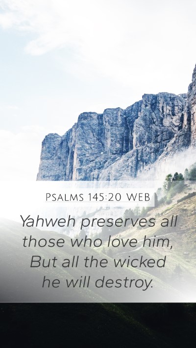 Psalms 145:20 WEB Bible Verse Image