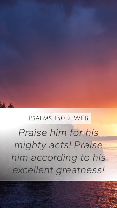 Psalms 150:2 WEB Bible Verse Image
