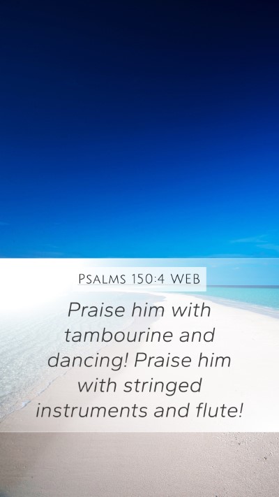 Psalms 150:4 WEB Bible Verse Image