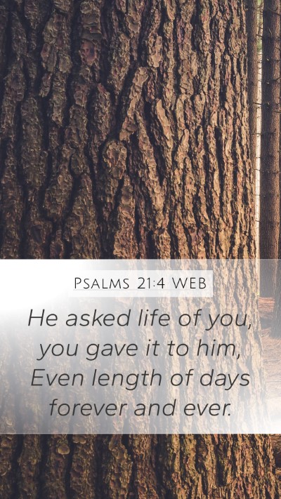 Psalms 21:4 WEB Bible Verse Image