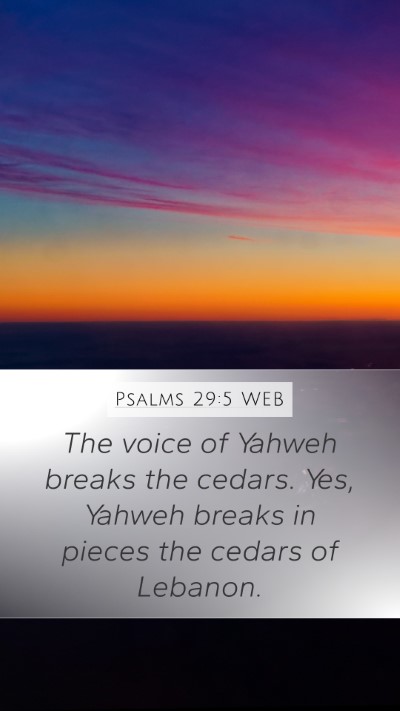 Psalms 29:5 WEB Bible Verse Image