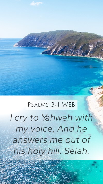 Psalms 3:4 WEB Bible Verse Image