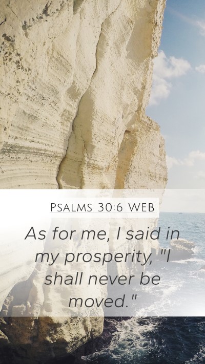 Psalms 30:6 WEB Bible Verse Image