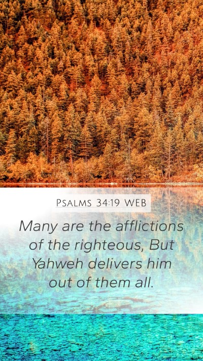 Psalms 34:19 WEB Bible Verse Image