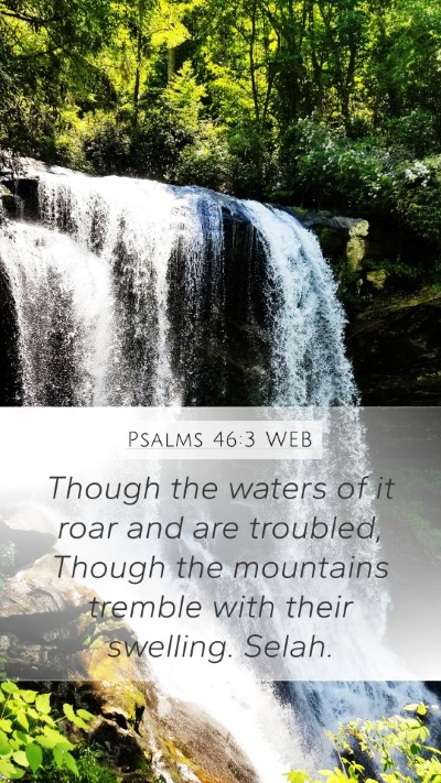 Psalms 46:3 WEB Mobile Phone Wallpaper - Though the waters of it roar and are troubled, - Mobile Bible Verse Wallpaper