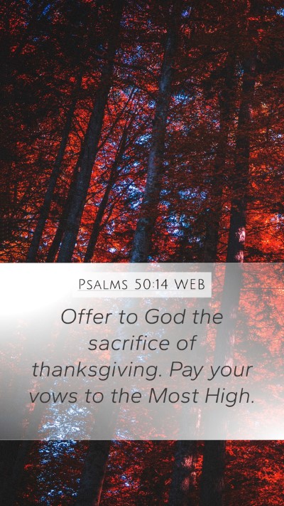 Psalms 50:14 WEB Bible Verse Image