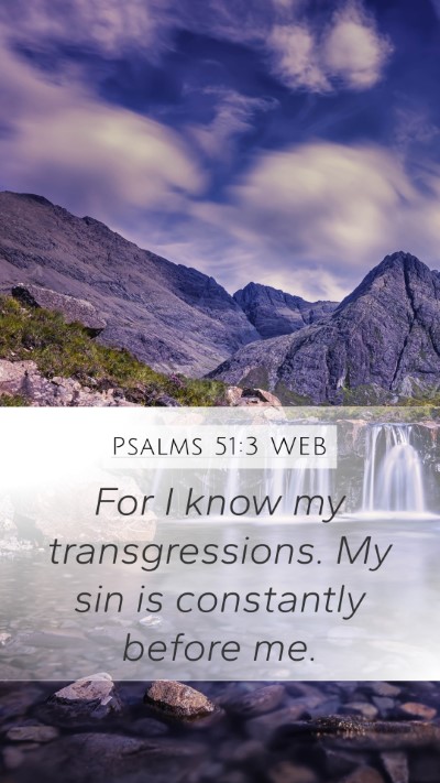Psalms 51:3 WEB Bible Verse Image