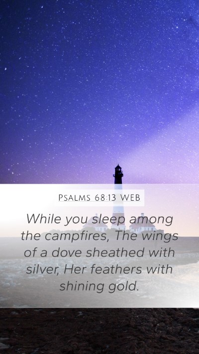 Psalms 68:13 WEB Bible Verse Image