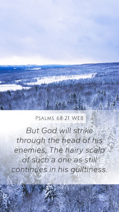 Psalms 68:21 WEB Bible Verse Image
