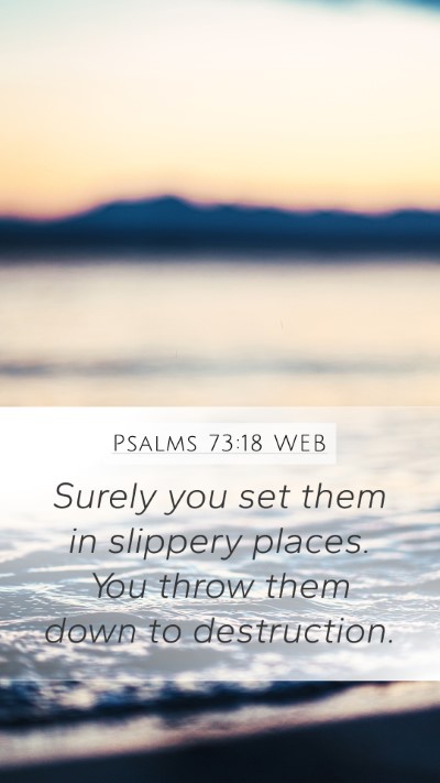 Psalms 73:18 WEB Bible Verse Image