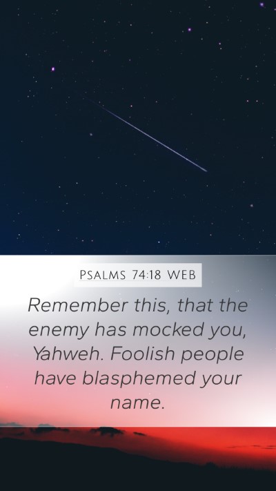 Psalms 74:18 WEB Bible Verse Image