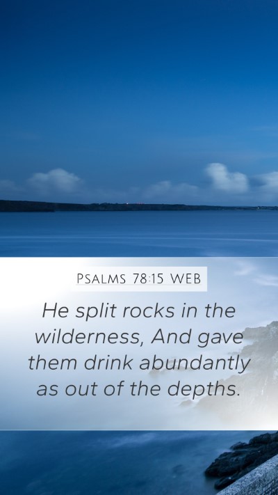Psalms 78:15 WEB Bible Verse Image