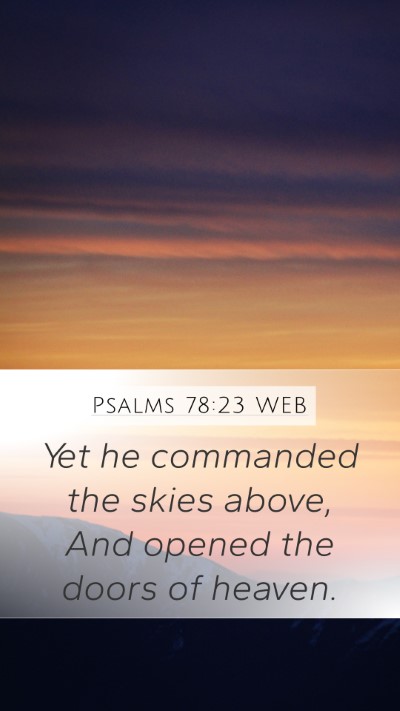 Psalms 78:23 WEB Bible Verse Image