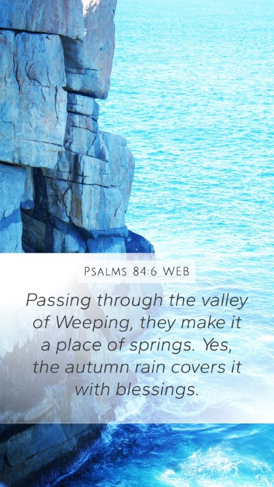 Psalms 84:6 WEB Bible Verse Image