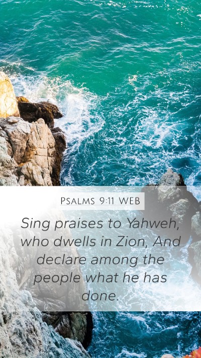 Psalms 9:11 WEB Bible Verse Image