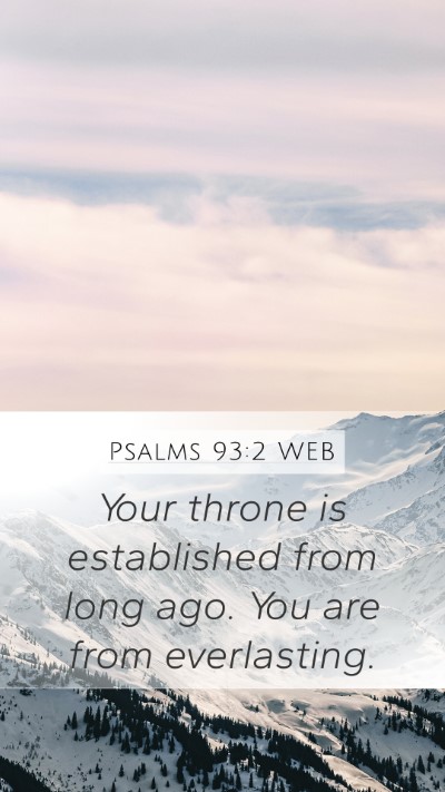 Psalms 93:2 WEB Mobile Phone Wallpaper - Your throne is established from long ago. You are - Mobile Bible Verse Wallpaper