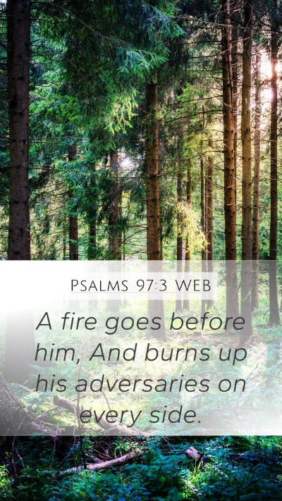 Psalms 97:3 WEB Bible Verse Image