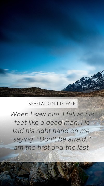 Revelation 1:17 WEB Bible Verse Image