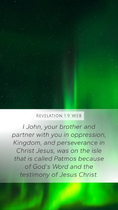 Revelation 1:9 WEB Bible Verse Image