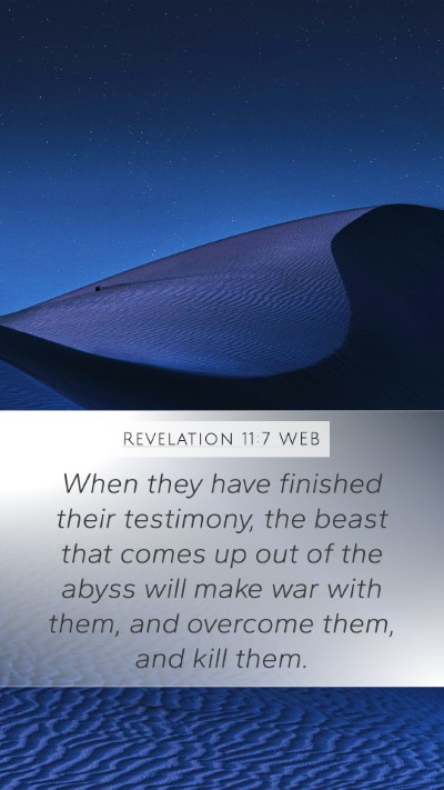 Revelation 11:7 WEB Bible Verse Image
