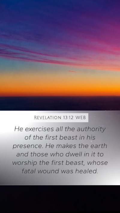 Revelation 13:12 WEB Bible Verse Image