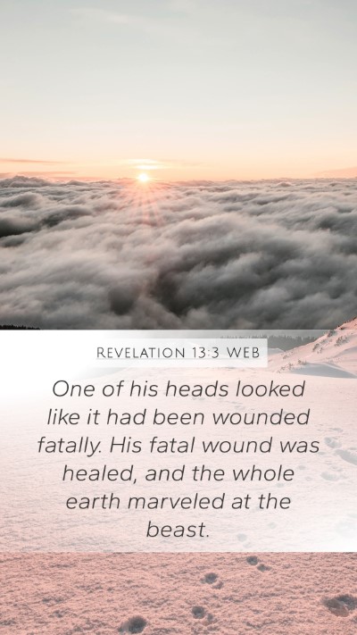 Revelation 13:3 WEB Bible Verse Image