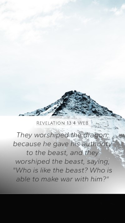 Revelation 13:4 WEB Bible Verse Image