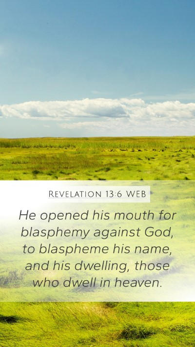 Revelation 13:6 WEB Bible Verse Image
