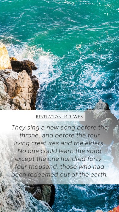 Revelation 14:3 WEB Bible Verse Image