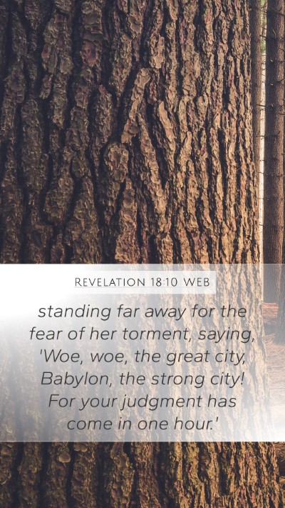 Revelation 18:10 WEB Bible Verse Image