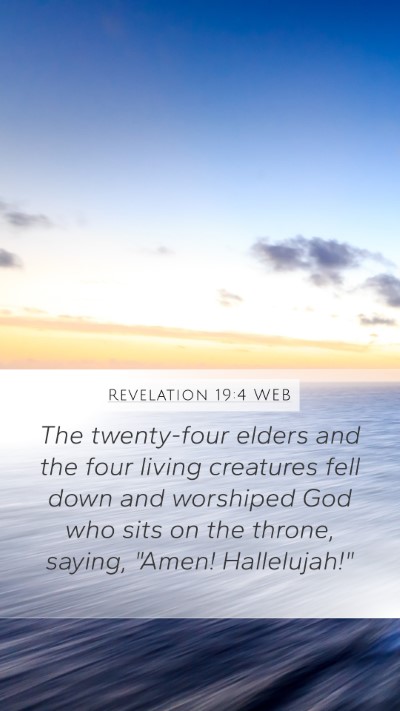 Revelation 19:4 WEB Bible Verse Image