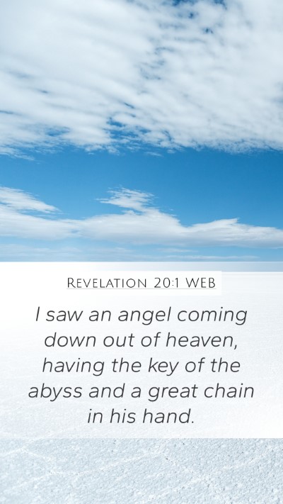 Revelation 20:1 WEB Bible Verse Image