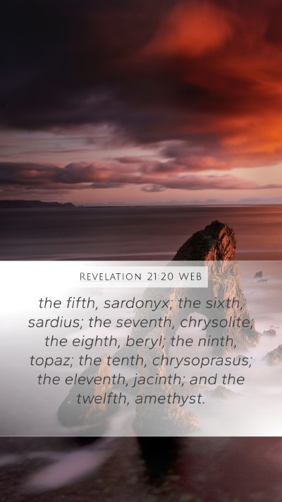 Revelation 21:20 WEB Bible Verse Image