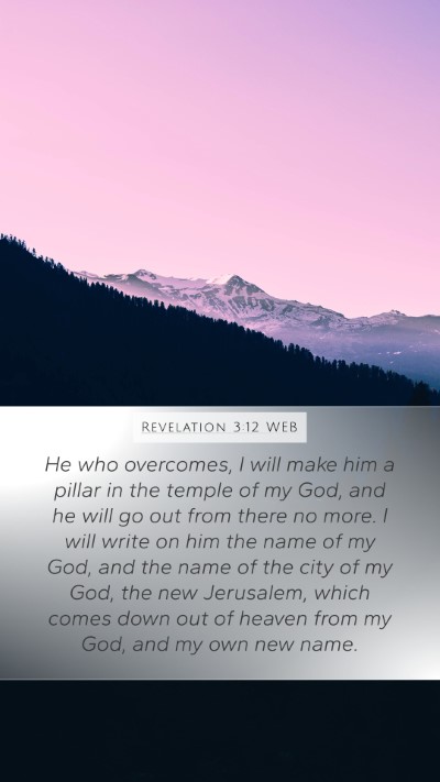 Revelation 3:12 WEB Bible Verse Image