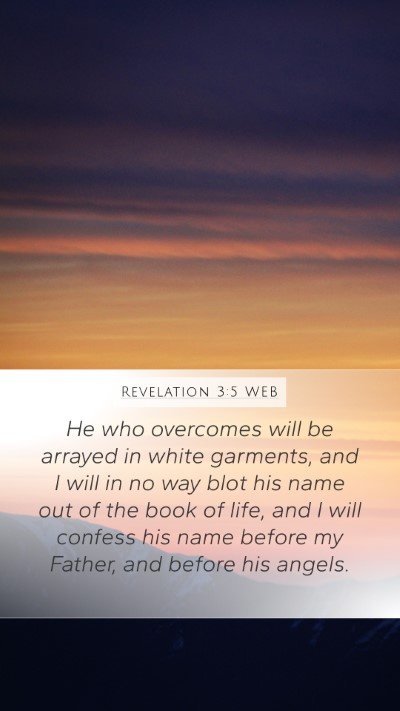 Revelation 3:5 WEB Bible Verse Image