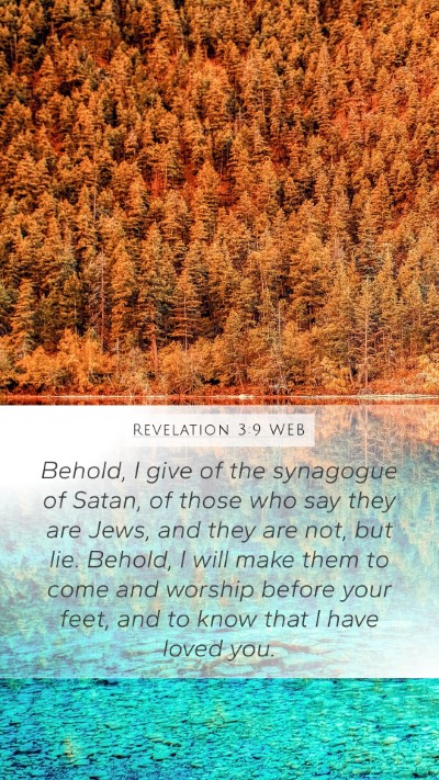 Revelation 3:9 WEB Bible Verse Image