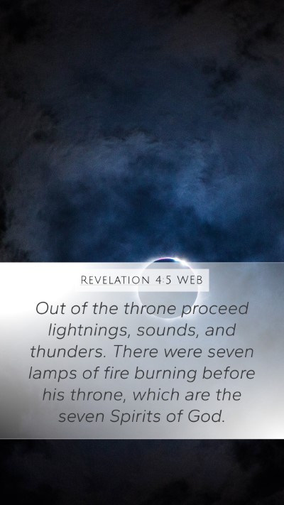 Revelation 4:5 WEB Bible Verse Image