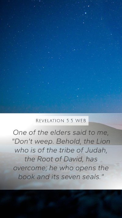 Revelation 5:5 WEB Bible Verse Image