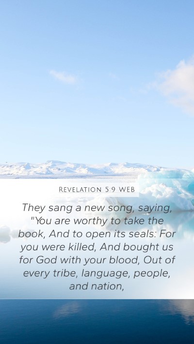Revelation 5:9 WEB Bible Verse Image